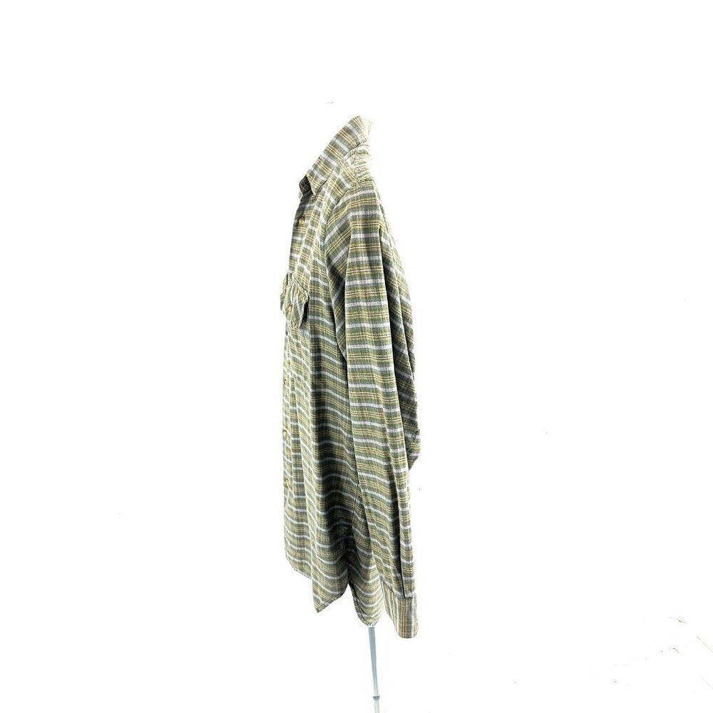 Banana Republic Green Plaid Medium Cotton Pocket Front Collared Dress‎ Shirt - Picture 5 of 9